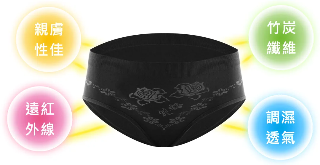 竹炭內褲：親膚性佳.遠紅外線.竹炭纖維.調濕透氣｜源之氣yenzch