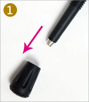 登山杖擋泥板+杖尖保護套-安裝方式1